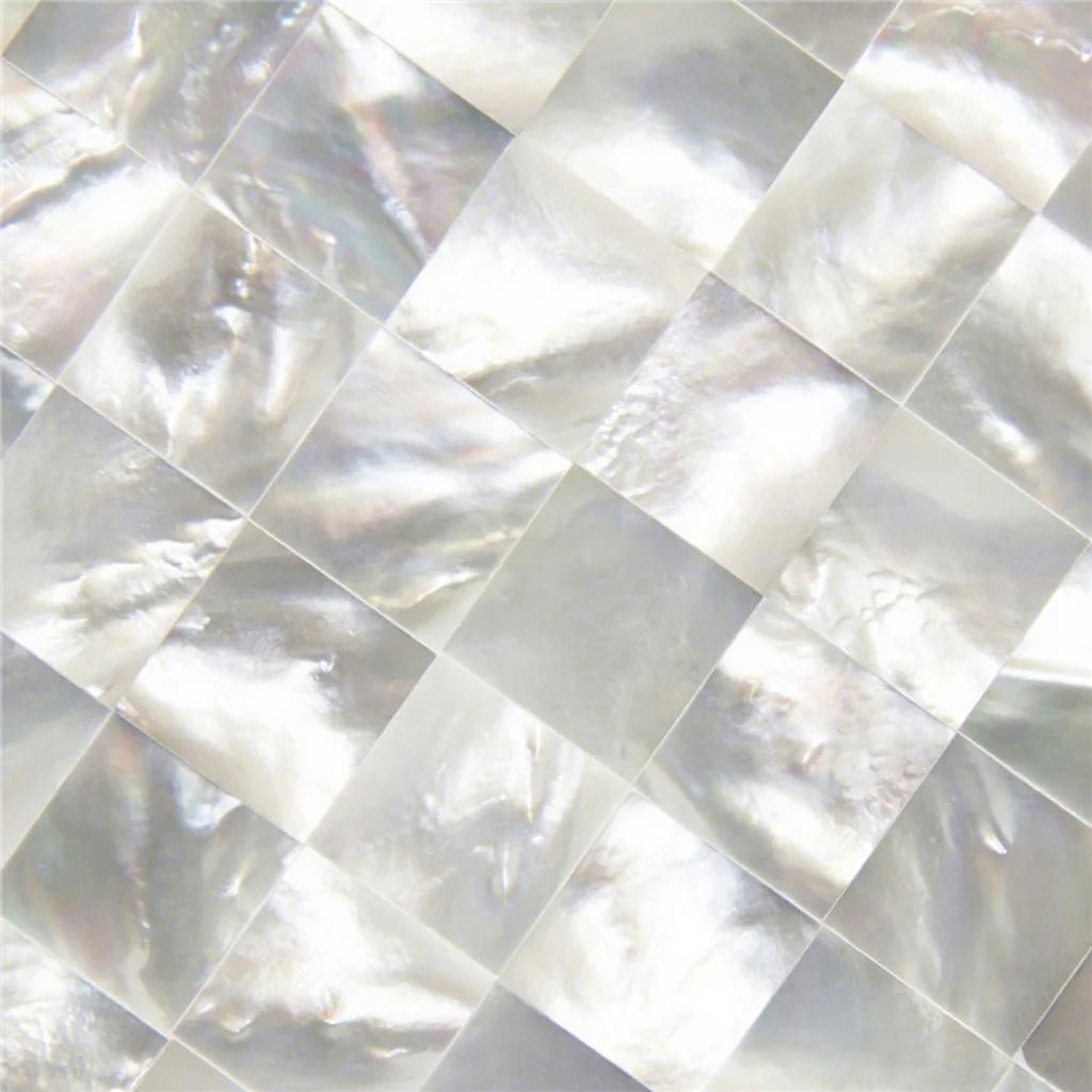 White Mother of Pearl Seamless Mosaic Tile Modern Parquet Design for Hotel Background Wall Decoration Graphic Design Solutions