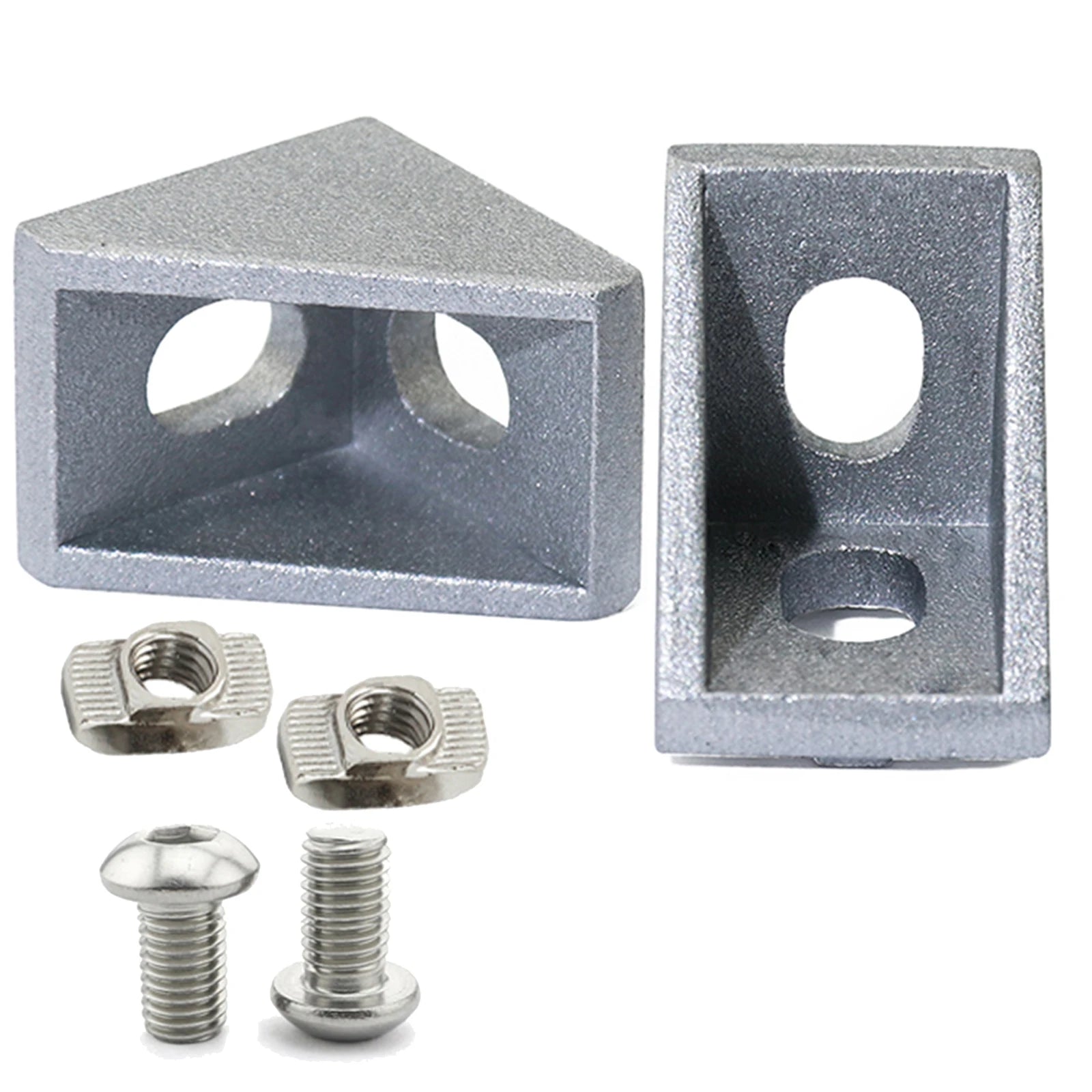 1515 2020 3030 Series Aluminum Silver Corner Bracket Set Angle Brackets Connector for 15S 20S 30S Aluminum Extrusion Profile