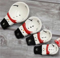 Factory Prices Garder Porcelain TB0582 Handcrafted Snowman 1g Ceramic Fancy Food Grade Measuring Spoon/Cups Custom Logo Tools