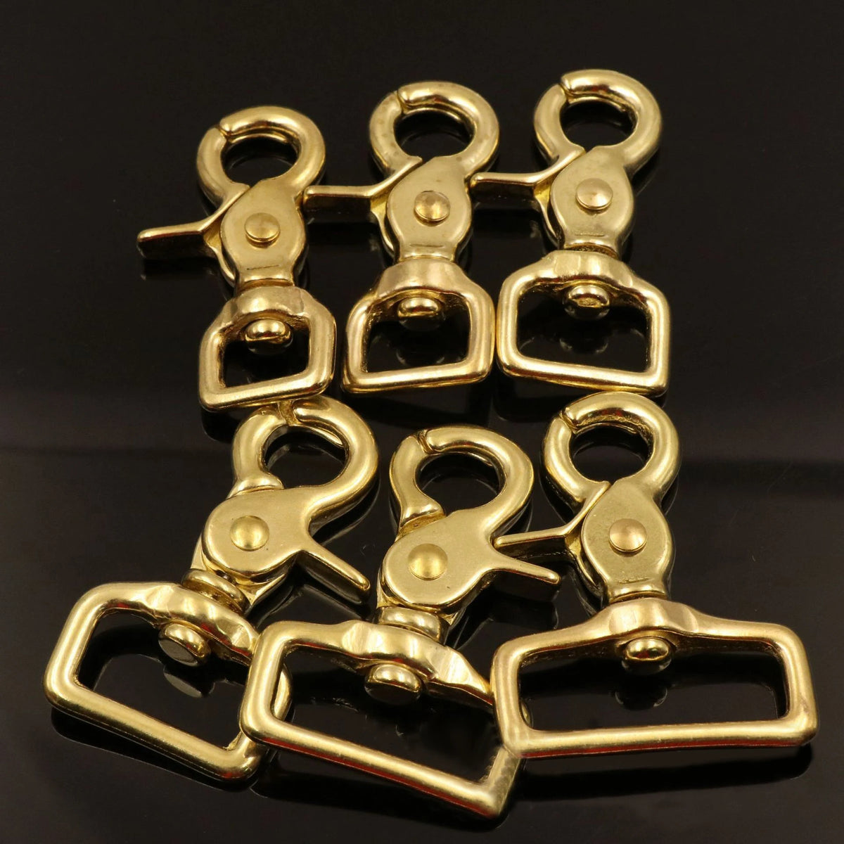 Solid Brass Polished Bronze Trigger Swivel Snap Hook Clips Carabiner Multi-Size for Dog Leash DIY Leather Crafts