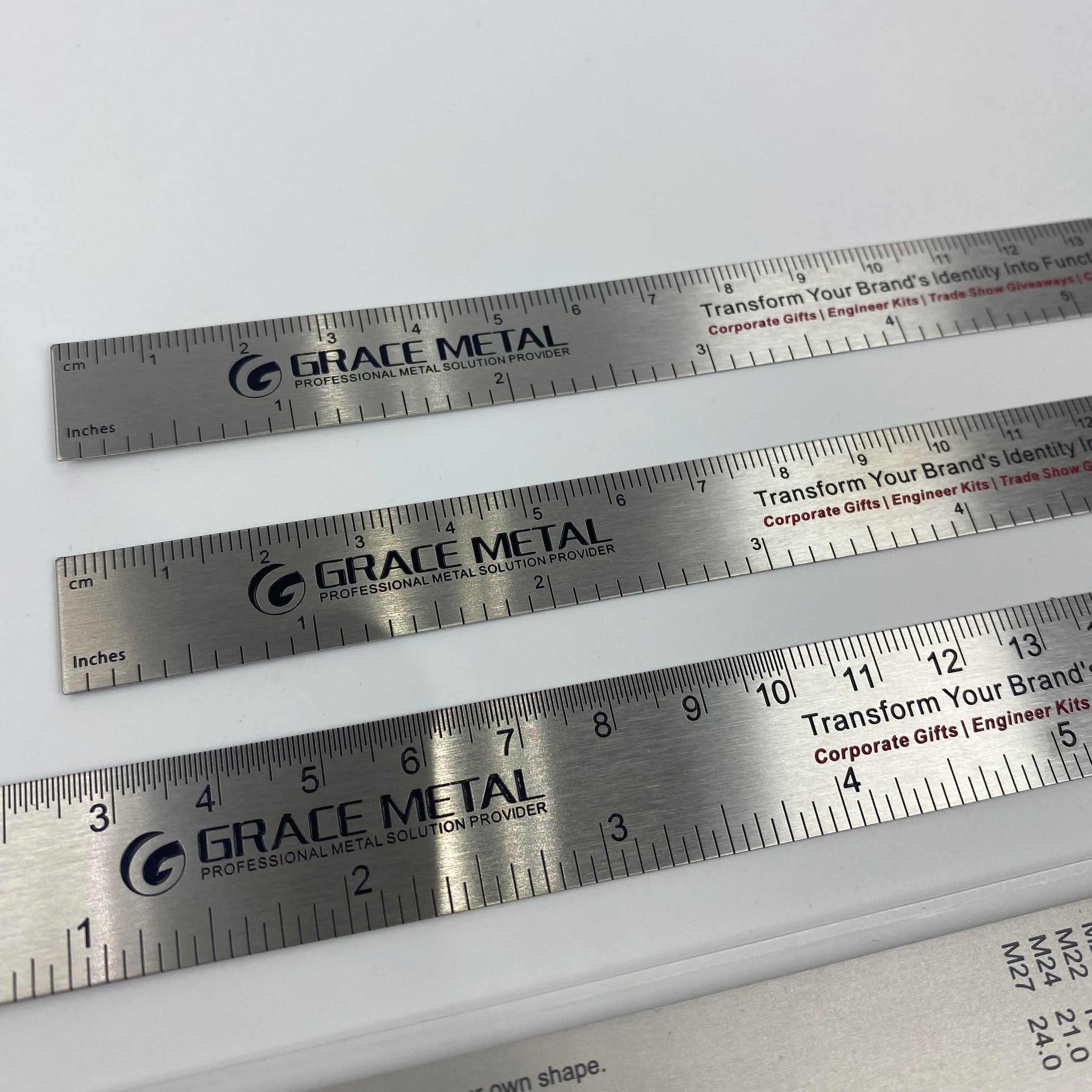 Promotional Gifts Metal Ruler Custom Logo Premium Etching Scale Stainless Steel Ruler