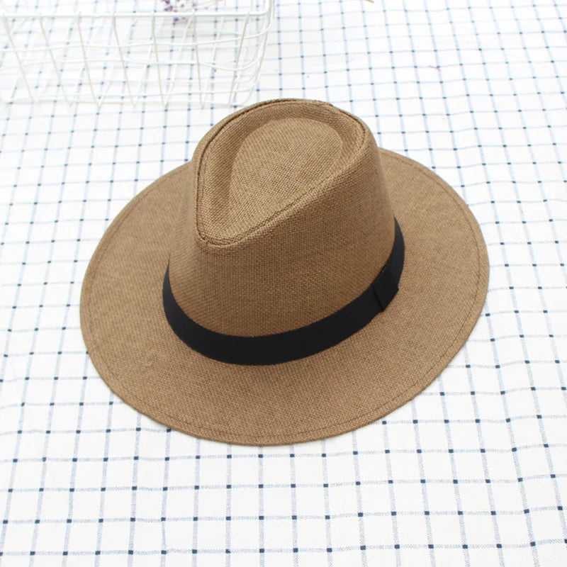 Summer  Panama Hat Sun Paper Straw  Beach Fedora Hat