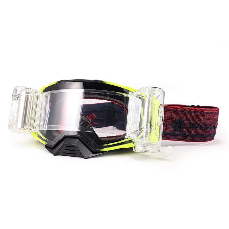 HUBO 306 UV400 Motocross Dirt Bike Goggles Tear-Off System Anti-Fog PC Lenses Unisex Adult Off-Road Sport Protective Eyewear