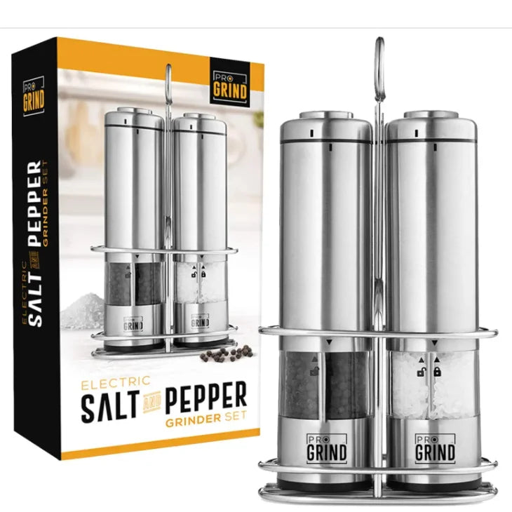 Battery Operated Electric Salt and Pepper Mill Set / Electric Pepper Mill