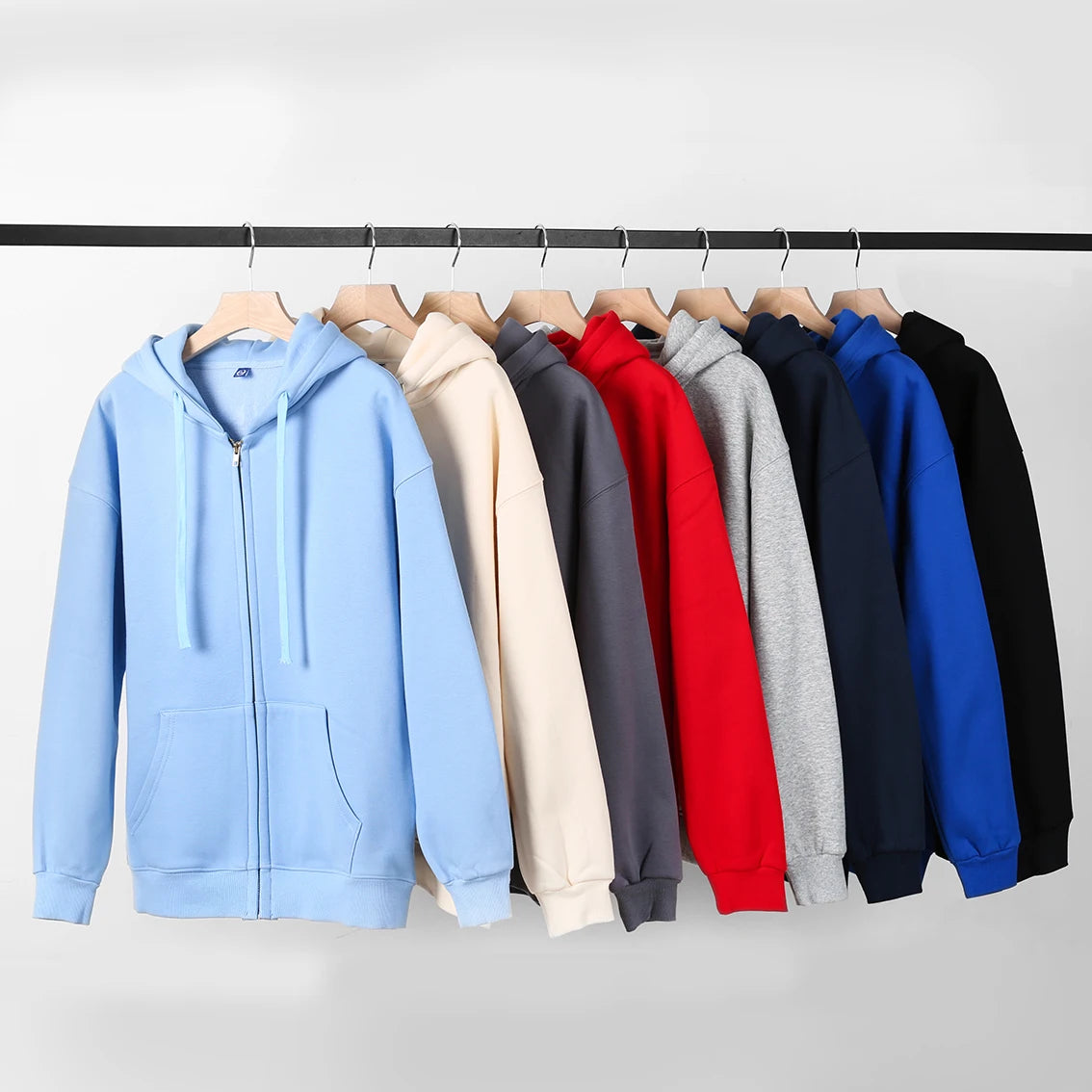 Pound Lamb Fleece Hoodie Double  Zipper Hoodie 380g Men's Large Size Hoodie