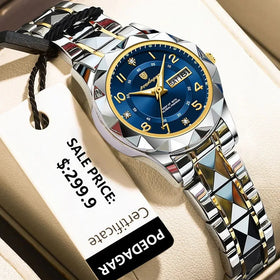 POEDAGAR 782 Fashion Luxury Women Watches Stainless Steel Wristwatch Waterproof Luminous Lady Quartz Watches