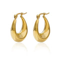 Wholesale Custom Statement Hollow Out U Shaped Earrings 18k Gold Plated Stainless Steel Chunky Hoop Earrings