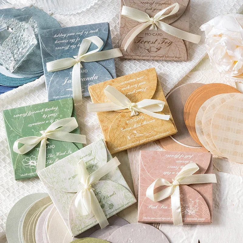 Vintage Decorative DIY Handmade Craft Paper Multiple Materials Special Paper Round Note DIY Craft Journal Planners Decoration