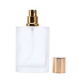 Hot Sale 30ml 50ml 100ml square Shape Frosted Glass Perfume Bottle with Gold Silver Grey Spray Pump