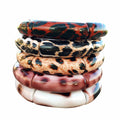 Best Selling American Africa Sexy Leopard Print Bangles Glamour Women Acrylic Leopard Tube Beads Bracelet