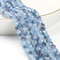 3/4/6/8MM Gray Blue Faceted Flat Round Glass Crystal Rondelle Spacer Beads for DIY Jewelry Bracelet