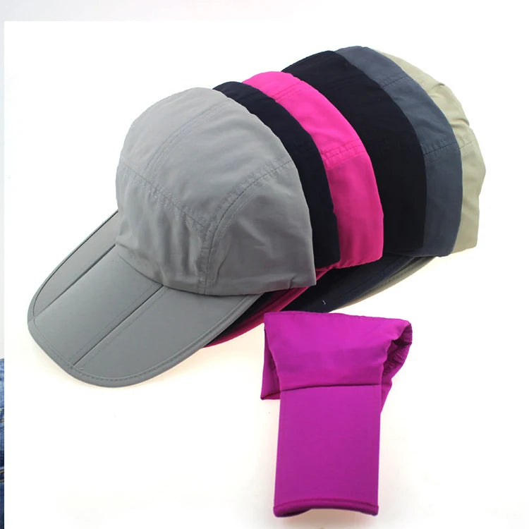 Custom Portable Foldable Polyester Waterproof Hat Adjustable Outdoor Sports Quick-drying Baseball Cap Golf Cap