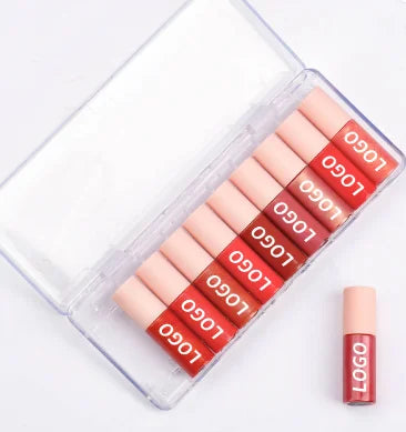 Whole Sale Unique Lip Gloss Tube pink Nude Lip Gloss Container 10pcs Tubes in a Box