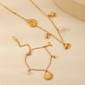 Sea Style Starfish Conch Shell 18k Gold Plated Stainless Steel Earrings Necklace Jewelry Set for Beach Party Gift