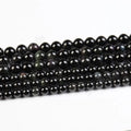 Wholesale Round Smooth Gemstone Rainbow Black Obsidian Loose Beads for DIY Jewelry Making 6mm 8mm 10mm 12mm 14mm 16mm