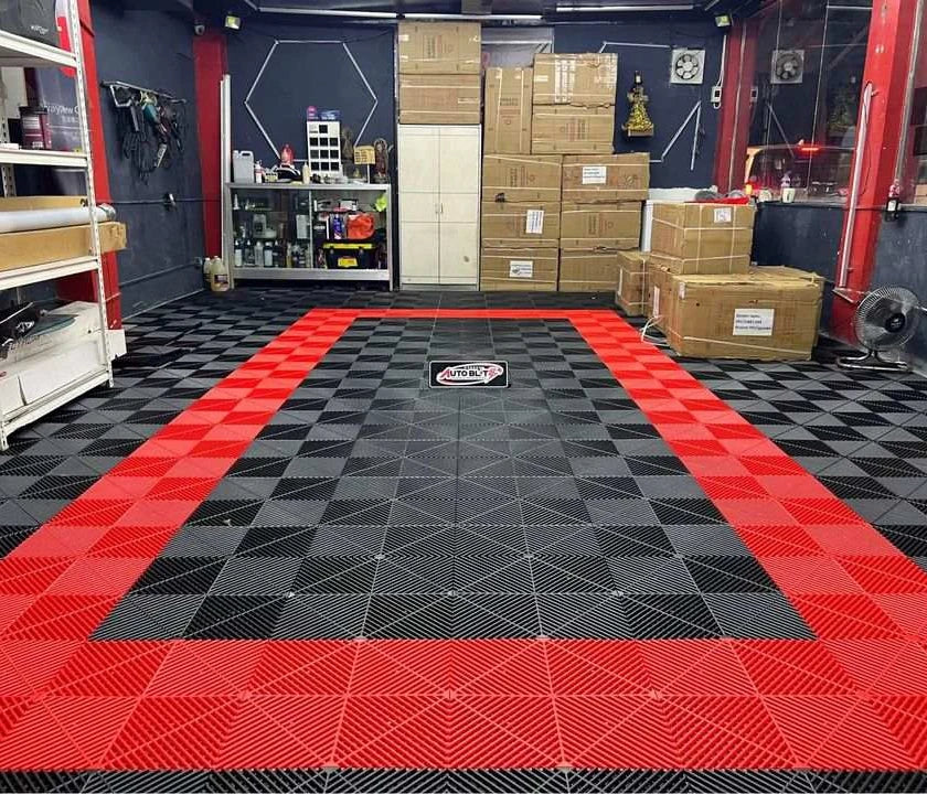 Free Samples 1.8cm Thick PVC Vinyl Flooring Garage Floor Tiles Anti-Slip Interlocking Indoor Villa Use