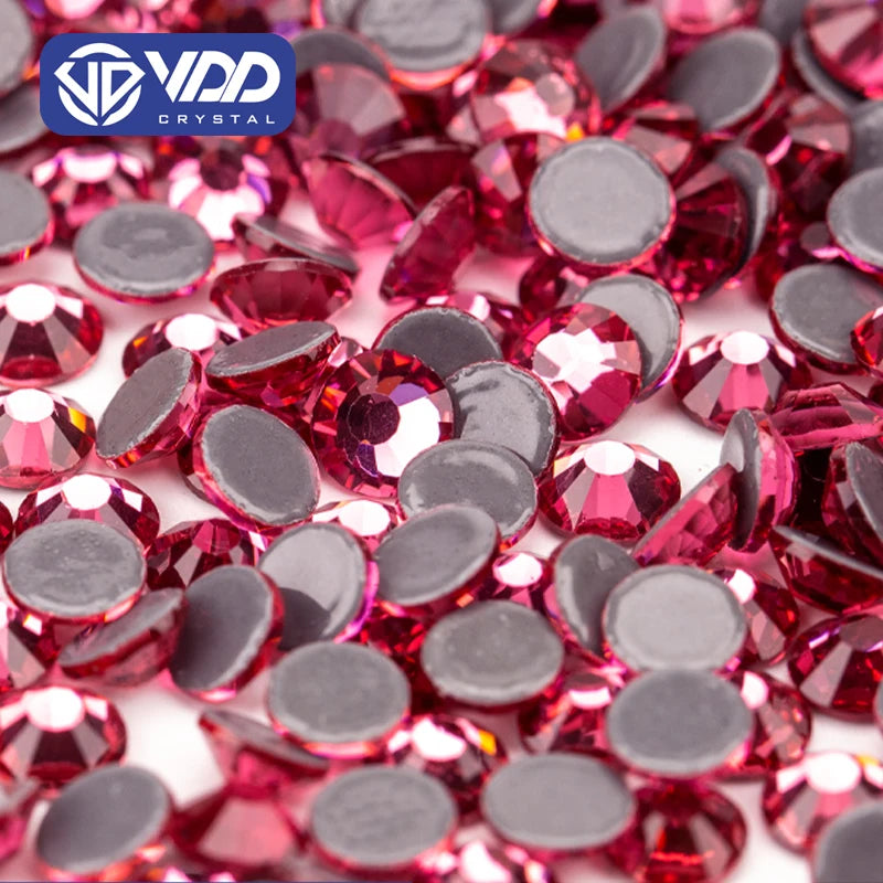 VDD 041 Rose High Quality Hot-Fix Glass Rhinestone Crystal Flatback Strass Stones for DIY Garment Decoration Wedding Dress