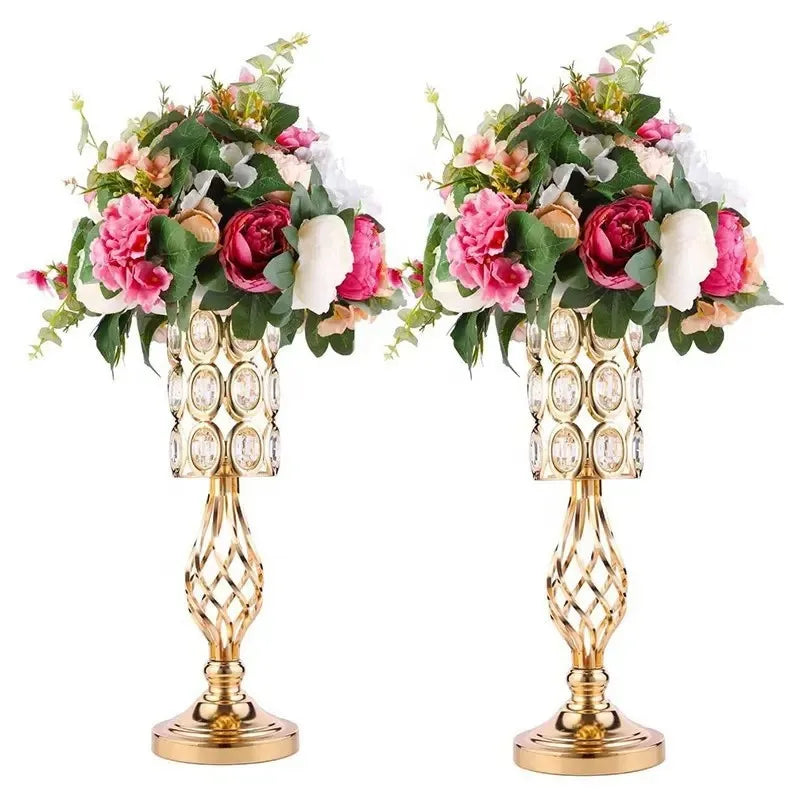Wedding Props Metal European Crystal Candlestick Holder Hemp Candle Holder Table Decoration Candle Cup Decoration