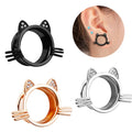 Set of 10 Pairs Stainless Steel Zircon Earrings Auricle Cat Ear Styles Screw Ear Flesh Tunnel Plugs Fashion Piercing Jewelry