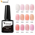 Venalisa 7.5ml Color Rubber Base Coat Nail Arts Semi Transparent French Nail Camouflage Soak off UV/LED Nail Gel Varnish
