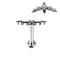 Hot ASTM F-136 Titanium CZ Blaze Set With Tri-bead Cluster Tops Labret Lip Stud Body Piercing Jewelry for Women