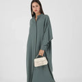Fashion Muslim Dress Women's Full Length Cardigan Flare Sleeves Islamic Muslim Long Dress