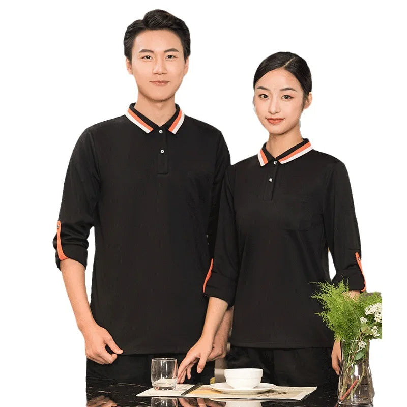 Unisex Restaurant Kitchen Chef Uniform Shirt Breathable OEM logo Jacket Works Clothes Men Work Uniforms