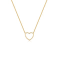 Stylish Chic Refined Mini 14k Gold Heart Heart Necklace Women Hollow Stainless Steel Heart Necklace
