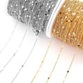 1 Metres/strip KC Gold/Rhodium Plated Spacer Disc Copper Chain for Jewelry Making DIY Necklace Chains Foot Chain Accessories Y8
