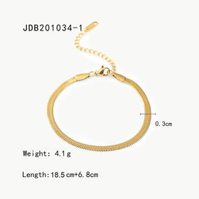 European and American Stainless Steel Fashion Bracelet Vacuum Electroplated Titanium Steel Snake Bone Chain Thin Bone Chain