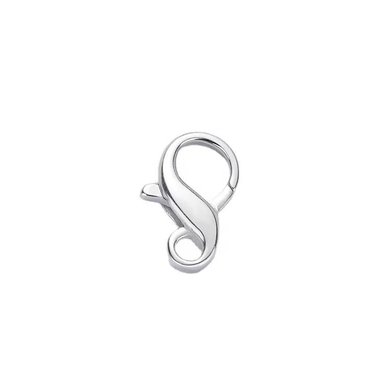 Classic Figure 8 Shape Infinity Lobster Claw Clasp 925 Sterling Silver Findings Lock Supplies for DIY Jewelry Maker