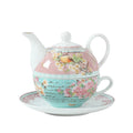 Tea Pot and Cup for One Person Tea for One Set Coffee Sevring Decal Ceramic Teapot and Cup Set Tea Set Cup Vintage Tea Cups