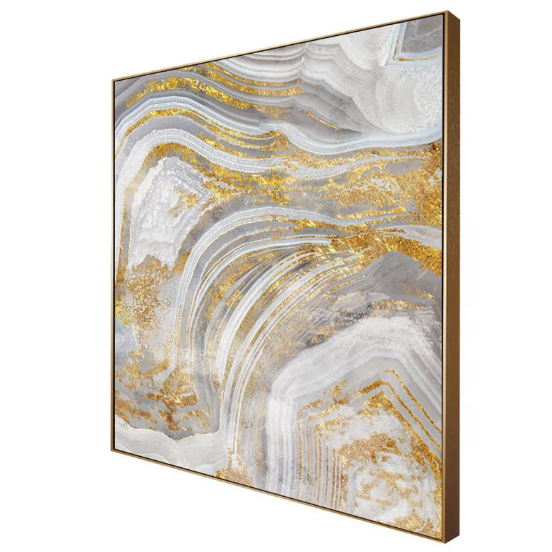 Canvas Paintingfloating Frame Mouldings Golden Print Agate Frame Wall Art Customised Abstract Oil Painting Landscape Watercolor MegaBDM