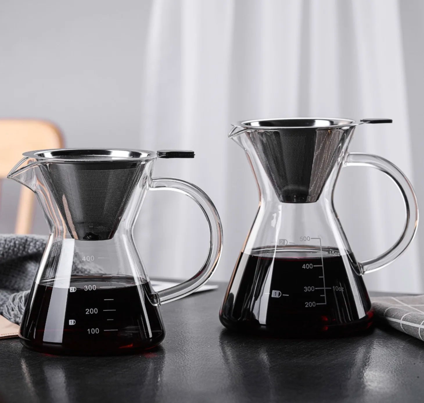 Luxury 400ml Borosilicate Glass Moka Pot Eco-Friendly New Style Drip Coffee Maker Stainless Steel Filter for Tea Coffee Tool