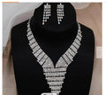 JXTL21022 Fashion Bridal Jewelry Set Rhinestones Necklace Earrings Set Wedding Jewelry Sets Wholesale