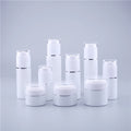 Pearl White Glass Bottles 20ml 30ml 40ml 60ml 80ml Cosmetic Cream Bottle With Pump  Sprayer Luxury Glass Bottles for Skin Care