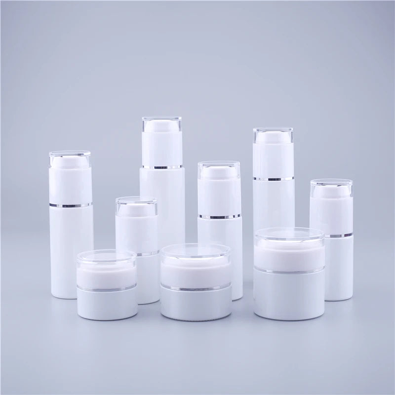Pearl White Glass Bottles 20ml 30ml 40ml 60ml 80ml Cosmetic Cream Bottle With Pump  Sprayer Luxury Glass Bottles for Skin Care