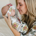 Bamboo Maternity Matching Bath Robes Gown and Swaddle Blanket Set