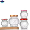 In Stock Wholesale Transparent Lantern Shape Thickening Glass Bottles Bird's Nest Cup 100 Ml Flower Gum Jam Honey Jar Container