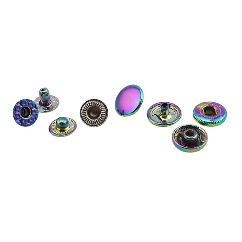Nolvo World 12mm Chicago Screw Rivets Iridescent rainbow Metal Rivets Studs Tone on Tone