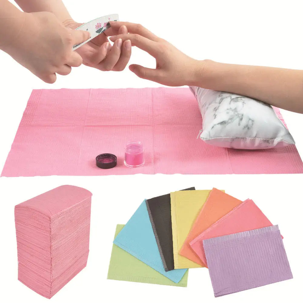 Wholesale 125pcs Disposable Foldable Nail Mat Waterproof Tablecloth Nail Art Table Mat for Manicure Practice