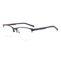 18337 Stainless Steel Vintage Half Rim Optical Frames Italy