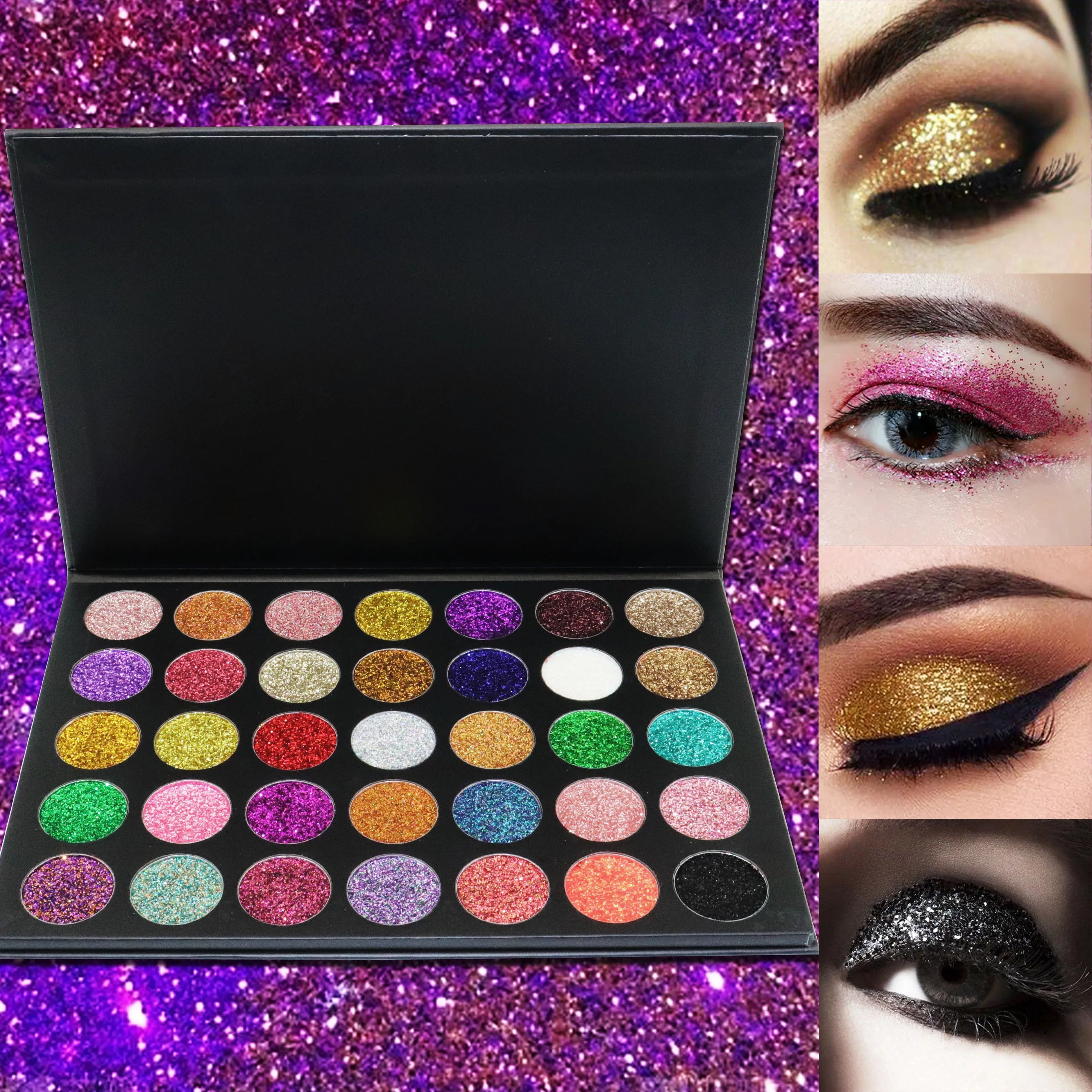 Private Label Eyeshadow Shimmer Glitter Makeup Eye Shadow Palette Matte and Waterproof with Natural Ingredients