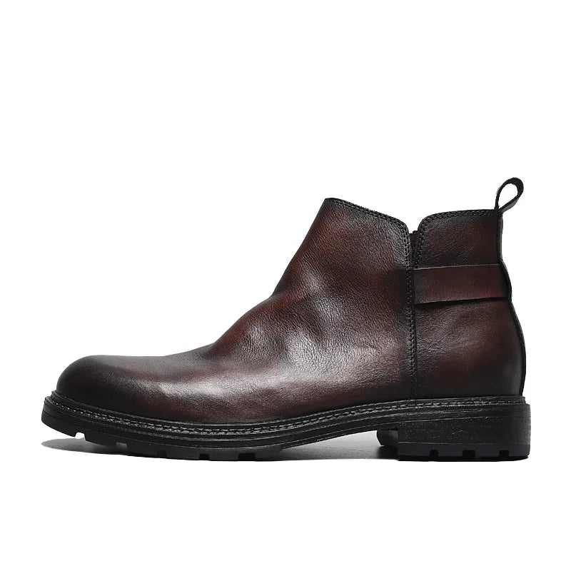 Stylish Breathable Handmade Anti-Slippery Precision Stitch Lace-Up Upper Leather Chukka Boots for Men Casual Shoes