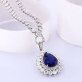 Starsgem Hip Hop Royal Blue 9k Gold Necklace Moissanite Pendant Lab Grown Gemstone Tennis Chain Necklace