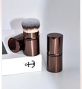 2025 New Private Label Vegan Kabuki Makeup Brush Retractable Cosmetic Foundation Blush Bronzer Powder with Metal Handle for Face