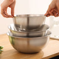 Set of 3 Stainless Steel Mixing Set Small Thicker Salad Bowls Set Easy Clean Nesting Bowls for Space Saving Storage for Baking