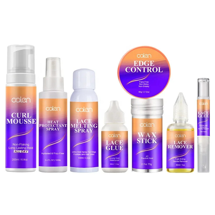 Private Label Strong Hold Curly Hair Lace Glue Edge Control Styling Set for African American Hair