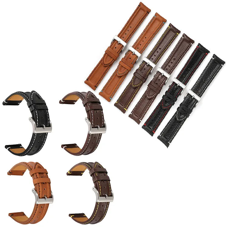 Luxury Soft Top Grain Genuine Leather Watch Strap 20mm 22mm Quick Release Colorful Sitichings Leather Calf Watch Band