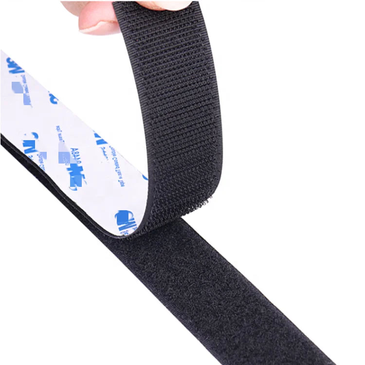 Manufacturer Custom Strong Sticky Nylon Double Side Self Adhesive Back Glue Fastener Tape  Hook and Loop Tape